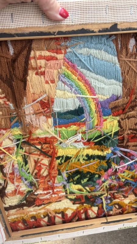 Wine Country Vineyard Rainbow Wool Needlepoint Tapestry 16x20 Wall Art Decor gallery