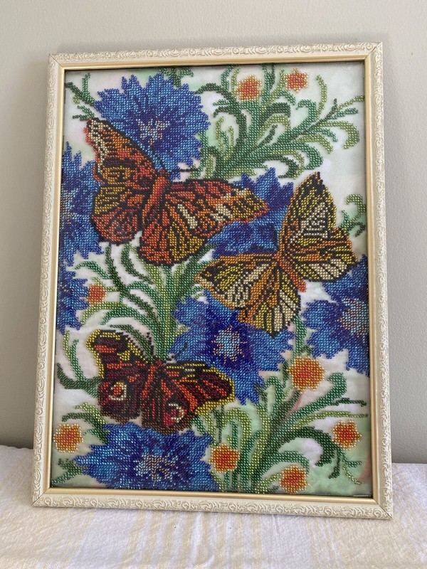 beaded embroidery wall art