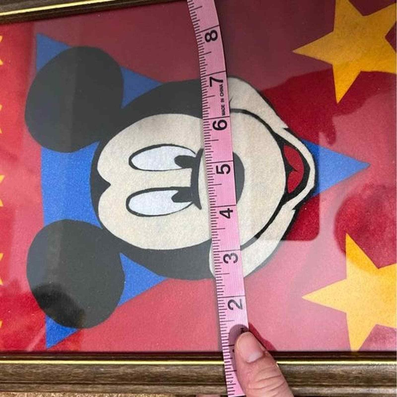 Set of 2 Framed Handmade Mickey & Minnie Felt Art 12x10” gallery