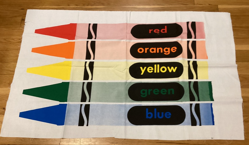C.L.O.T.H. Fabric Wallhanging Crayons – Vintage Retro Mid Century Art Deco