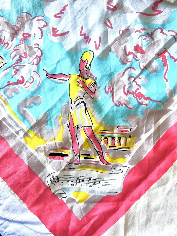 Rafaello Busoni -Graphic Artist 1940’s Uncut Silk Scarf gallery