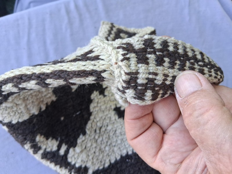 Beautiful Hand Knit Wool Carry Bag. Probably Mexican. No Damage - Little Usage gallery