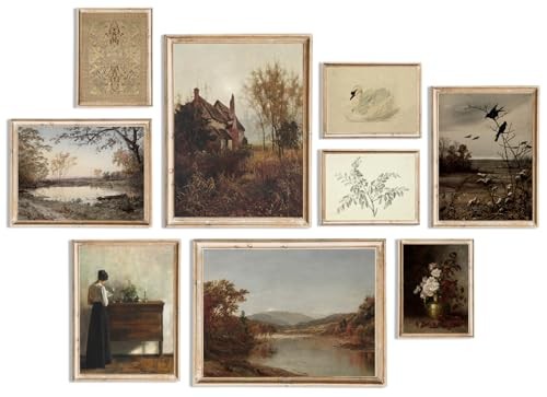 Vintage Wall Art Decor Prints Farmhouse Wall Decor Vintage Retro 01 - 9pcs
