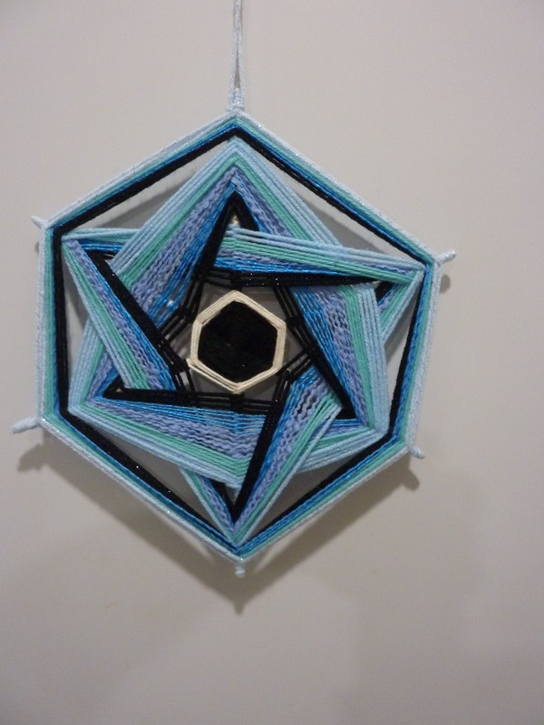 Vintage Woven Wall Hanging BOHO MANDALA 12»