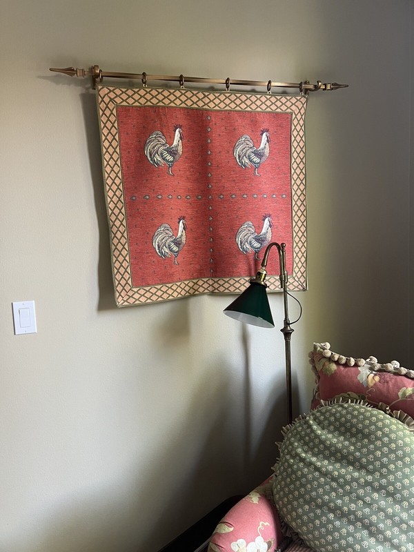 29” by 31” Cotton Tapestry of Roosters Designed by CSI Creations De France gallery