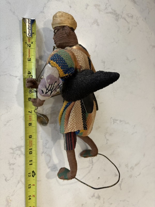 Moroccan Leather Wool Tin Wired Intention Doll. Very Well Made. Eleven Inches. gallery
