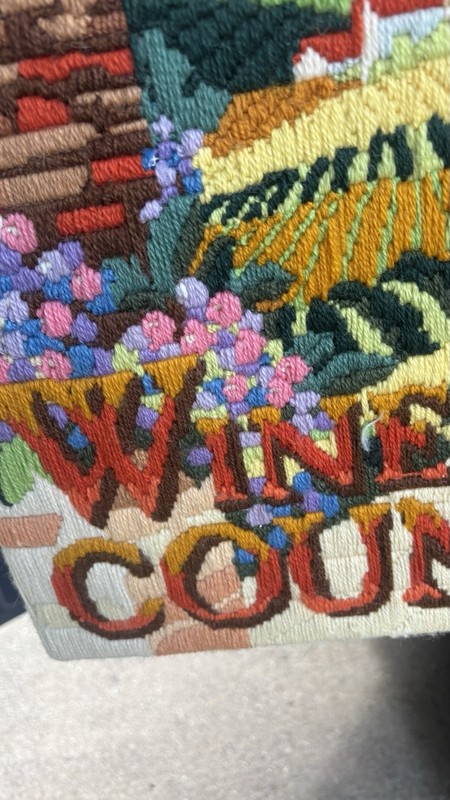 Wine Country Vineyard Rainbow Wool Needlepoint Tapestry 16x20 Wall Art Decor gallery