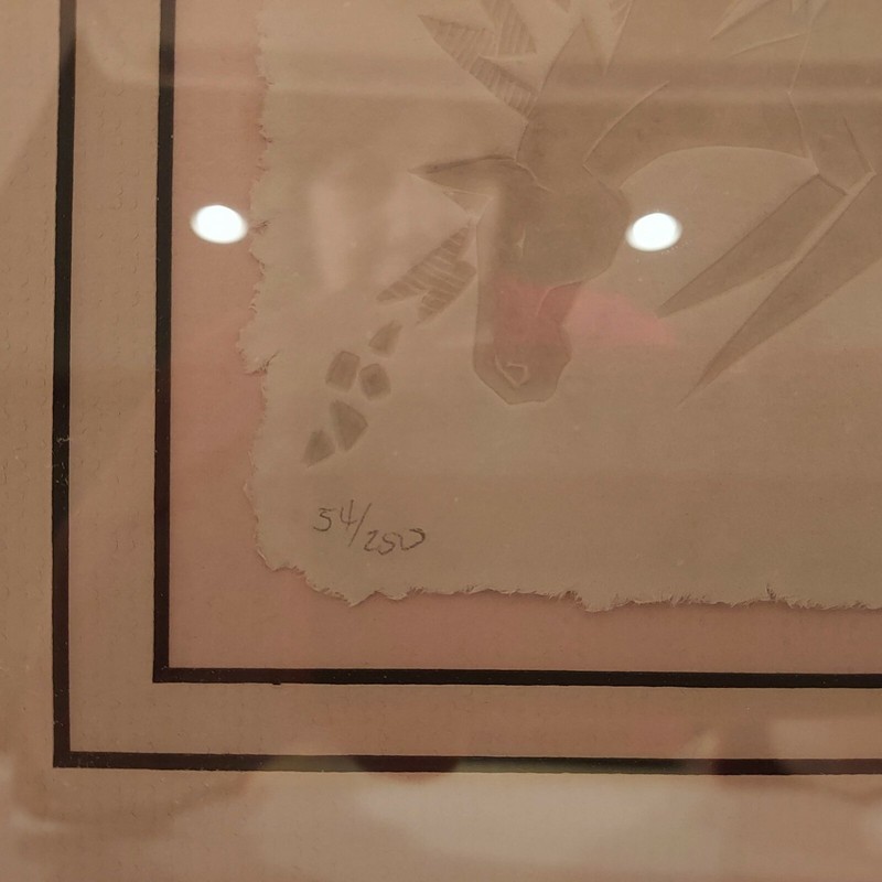 Horse & Buffalo Pictures Embossed Debossed Paper Signed & Numbered Matted Framed gallery