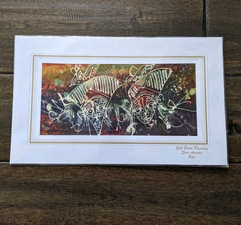 Silk Batik Painting Artwork Handmade Fabric Original Work From Bali Sari Amerta