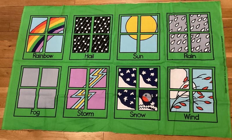 C.L.O.T.H. Fabric Wallhanging WEATHER - Vintage Retro Mid Century Art Deco