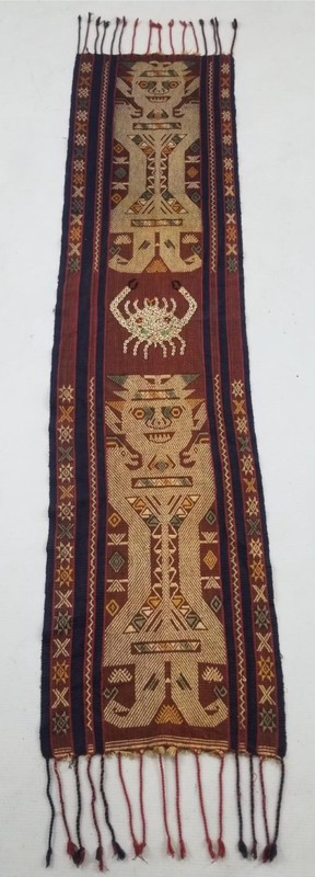 Antique Indonesian Handwoven Borneo Dayak Fringed Edges Textile Ceremonial Cloth