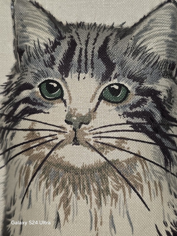 Vintage Embroidery Hoop 3D Cat Screen Print Wall Art Granny Cottage Decor gallery