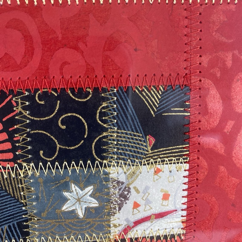 Original Fiber Art Abstract Mary Hambly Paper Piecing Machine Stitch Checkered gallery