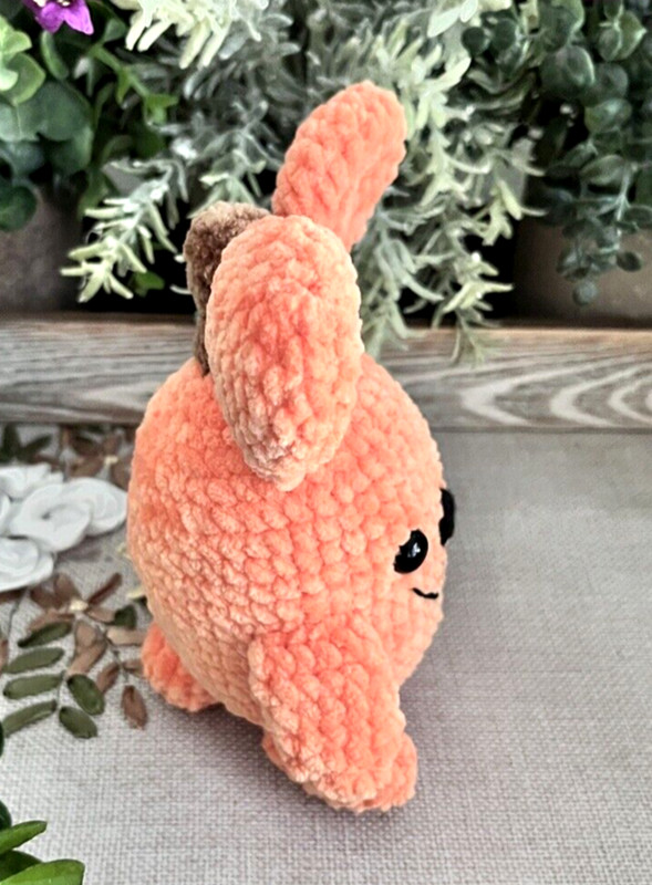 Handcrafted Stuffed Halloween Pumpkin Amigurumi Orange Bunny Plushy Gift Soft gallery