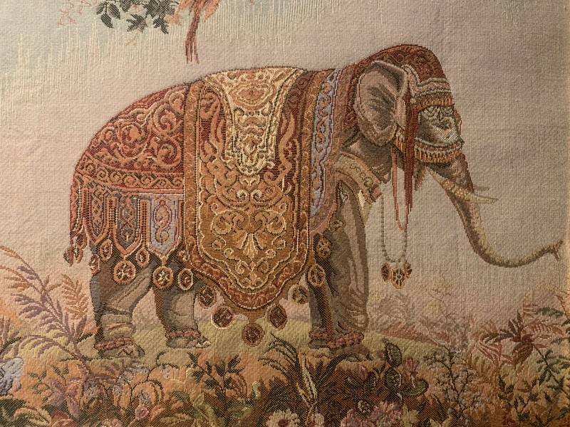 Vintage Framed Textile Of Indian Elephant gallery