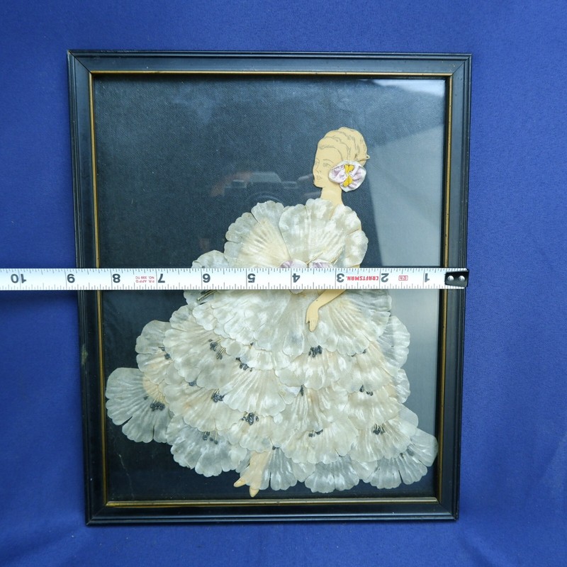 Antique Art Deco Ribbon Lady/Paper Doll Framed Picture 1920-30's gallery