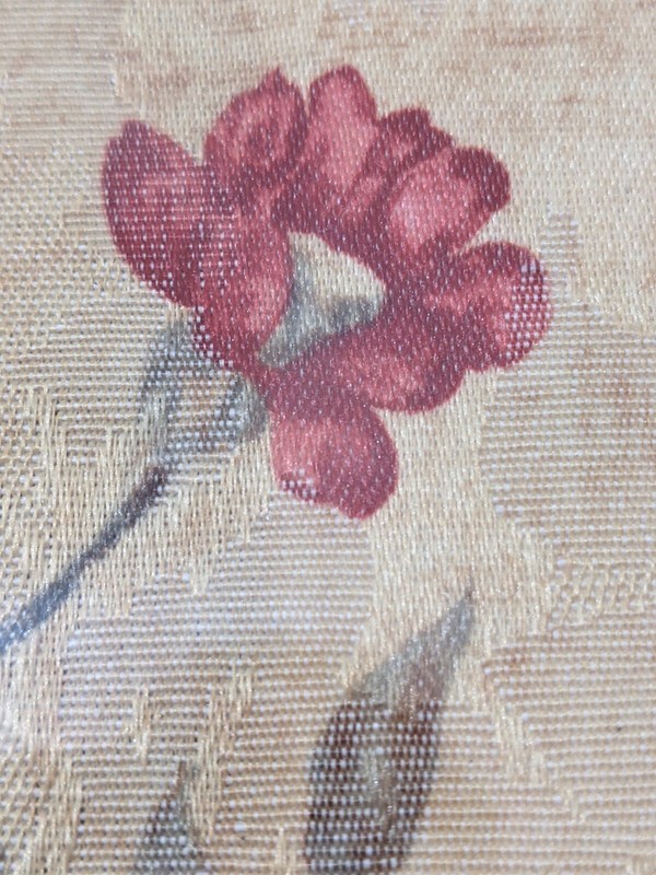 Pair Framed Textile Art Floral Wall Linen Decor Unique Pretty 13x10" Each gallery