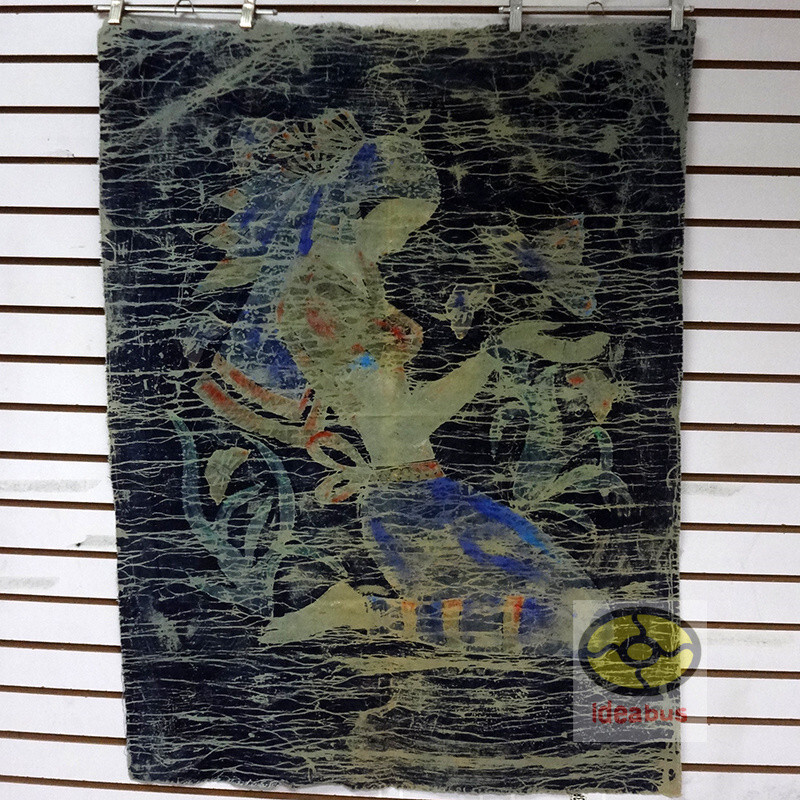 Art Home Wall Hanging Oil-painting style Batik Tapestry -Butterfly & Girl 44x33" gallery