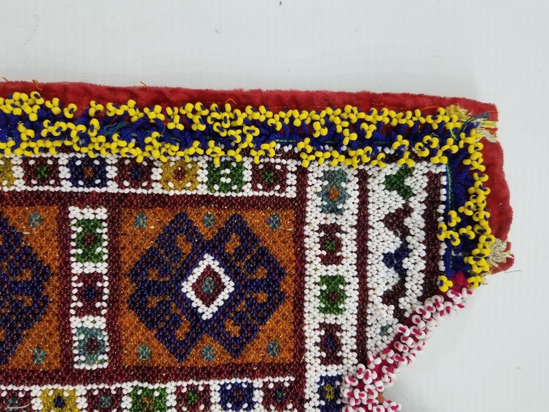 Vintage Traditional Afghan Kuchi Hand Beaded Neck Panel L:29 B:24 S:24cms gallery