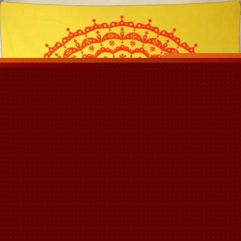 Herman Miller Original Alexander Girard ”Cut Out” Table Cloth Vintage Fabric YEL