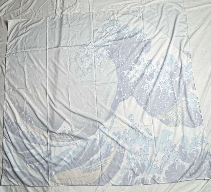 Fabric HOKUSAI The Great Wave 56x50” Museum Wall Art Hanging Japanese Mt Fuji gallery