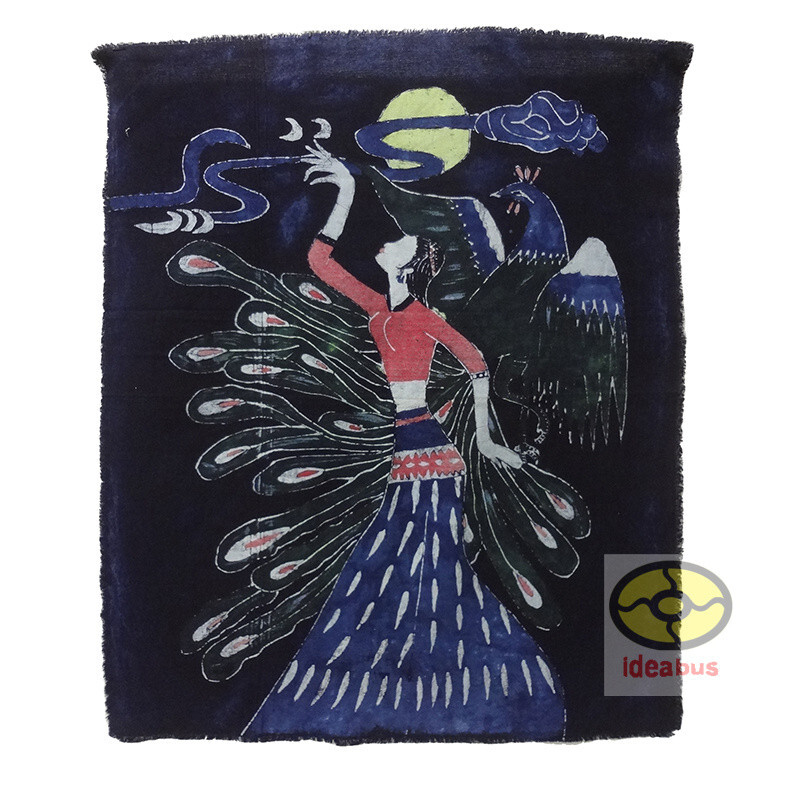 China Art Decor Home Wall Hanging Batik Tapestry- Thai Ethnic Girl Peacock Dance gallery
