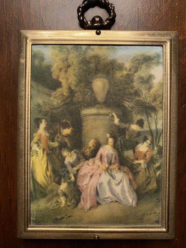 Vintage Colonial Ladies Women Fabric Art Decor Wood Plaque C10 gallery