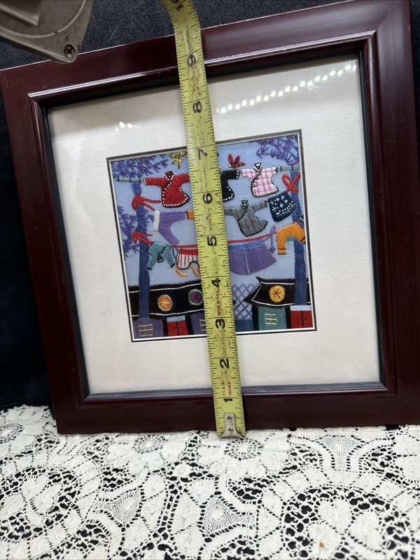 IKEA Ribba Framed Chinese Silk Embroidery Colorful Houses Dragonfly gallery