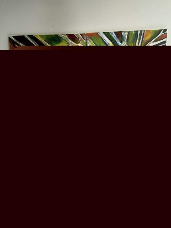 Hand Painted By Artist Extra Large Heavy Textured Tree Painting On Boards
