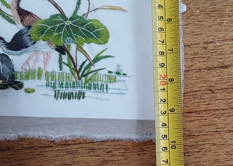Vintage Chinese Silk Embroidery Art With Birds And Flowers Unframed gallery