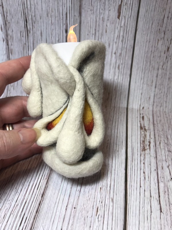 Needle Felted Melted Candle gallery
