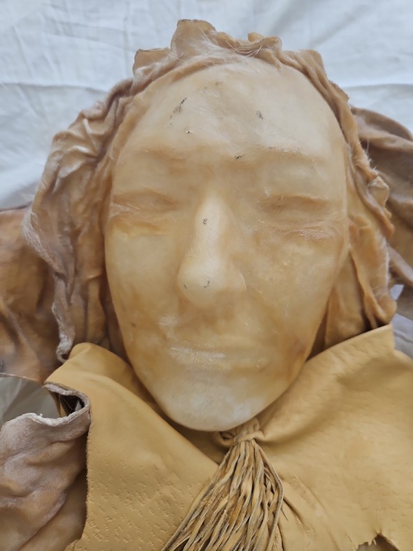 Leather Wall Art- Womens Face Native American Old 22x18in gallery