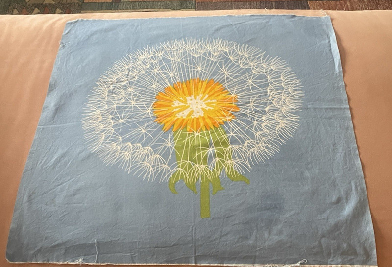 Int’l Printworks Fabric Wallhanging DANDELION Vintage Mid Century Art Deco