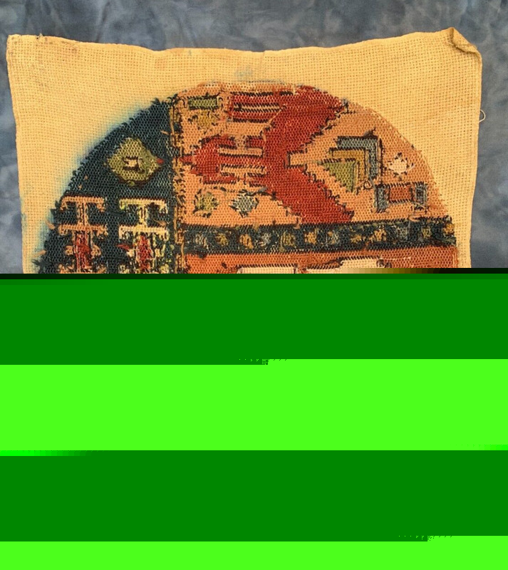 Found Vintage Tapestry Needlepoint handmade Gobelin Textile 20x18 Circle Pattern gallery