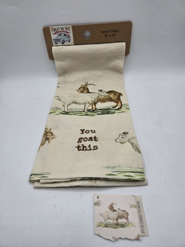 You Goat This Dish Towel by Primitives by Kathy 18" x 28" Cotton-Linen Farmhouse