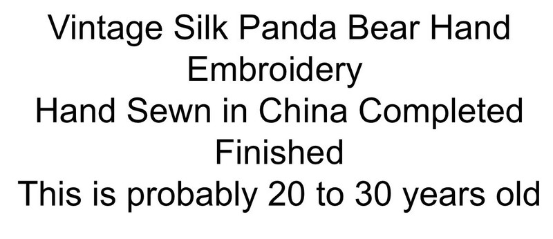 Vtg Chinese Hand Stitched Panda Bear On Silk Bamboo Professional Framed 12.5x9” gallery