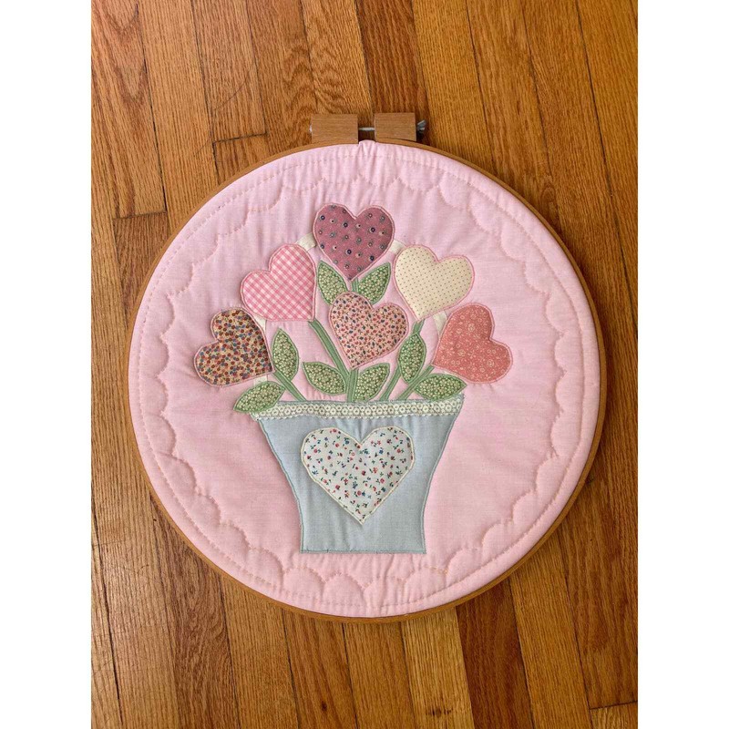 18” Large Embroidered Quilted Wall Hanging