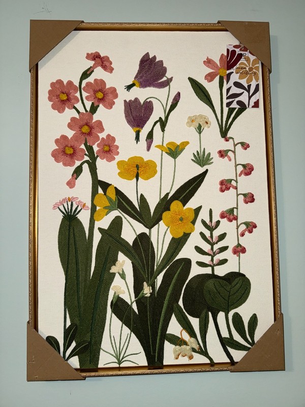 BP Home Textile Woven Embroidered Wall Art Wildflowers Home Decor GF 18”x26”