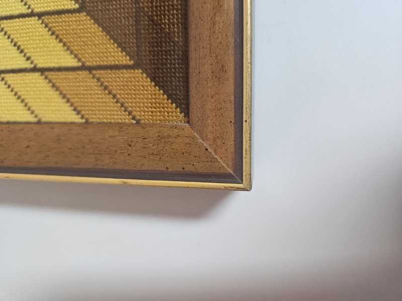 Vintage Mid Century Modern OP ART NEEDLEPOINT based on AXO-44 by VICTOR VASARELY gallery