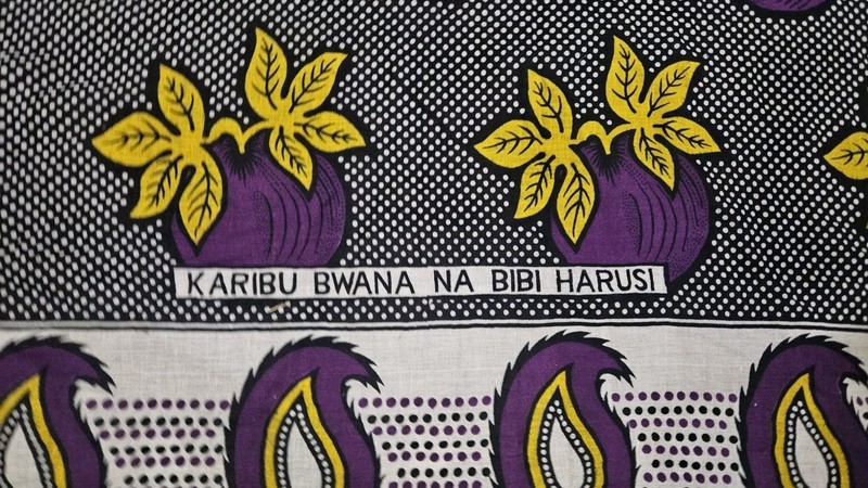 African Scarf “Welcome To The Bride And Groom" Swahili gallery