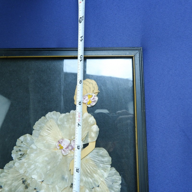 Antique Art Deco Ribbon Lady/Paper Doll Framed Picture 1920-30's gallery