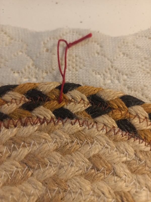 Butterfly Braided Rag Rug 10" Wall Hanging Or Trivet Handpainted Monarch Boho gallery