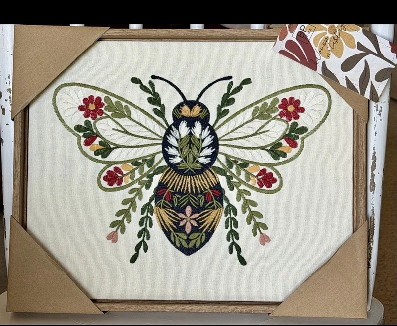 BP Home Textile 12” X 15″ Embroidery Woven Wall Art Bumble Bee Honey Bee
