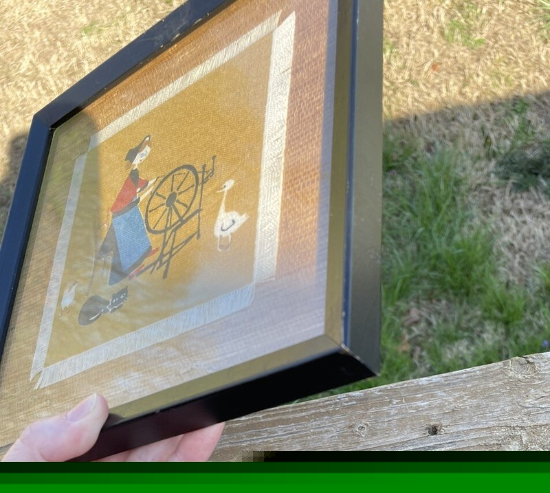 Set Jangaard of Denmark Framed Cocktail Napkins 1950s Collectible Textiles 9x9” gallery