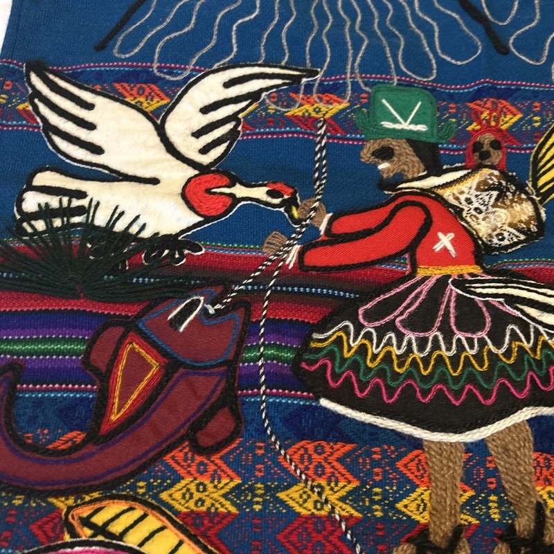 Peruvian Hand Woven Embroidery Uros Island Vintage Wall Hanging Art gallery