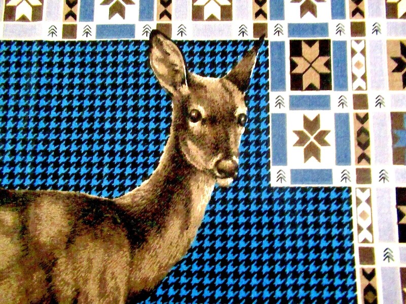 "DEER BY THE STREAM" ~ (FABRIC ART / QUILTING / WALL HANGING) ~ **(18" X 18")** gallery