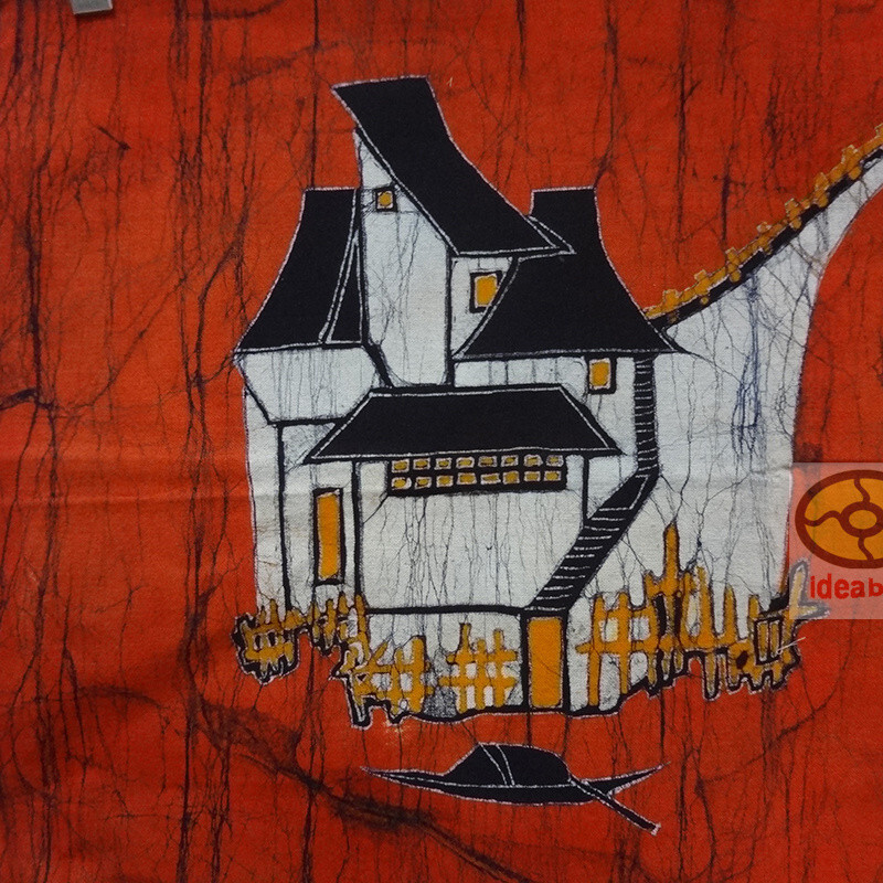 Folk Art Home Wall Hanging Batik Tapestry - Watery Town in Southern China 17x57" gallery
