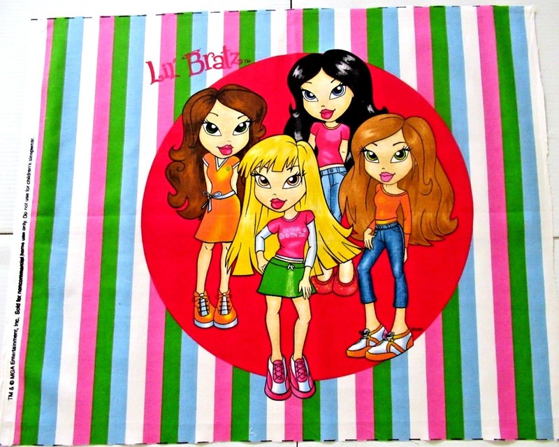"LIL' BRATZ / FABRIC PRINT" ~ (17" X 21") ~ ** WALL ART / QUILTING ** #49 gallery