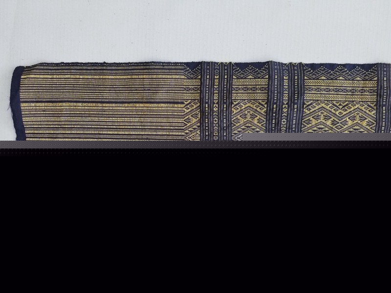 Antique Thai Metallic Handwoven Textile Strip 210x16cms gallery