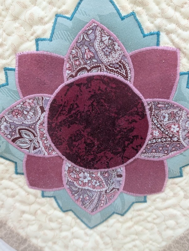 Goldie M. Sussman Sunflower Appliqued Embroidered Flower Quilted Background Art gallery